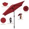 Costway 9Ft Outdoor Market Patio Table Umbrella Push Button Tilt Crank Lift Burgundy/Beige/Tan/Blue